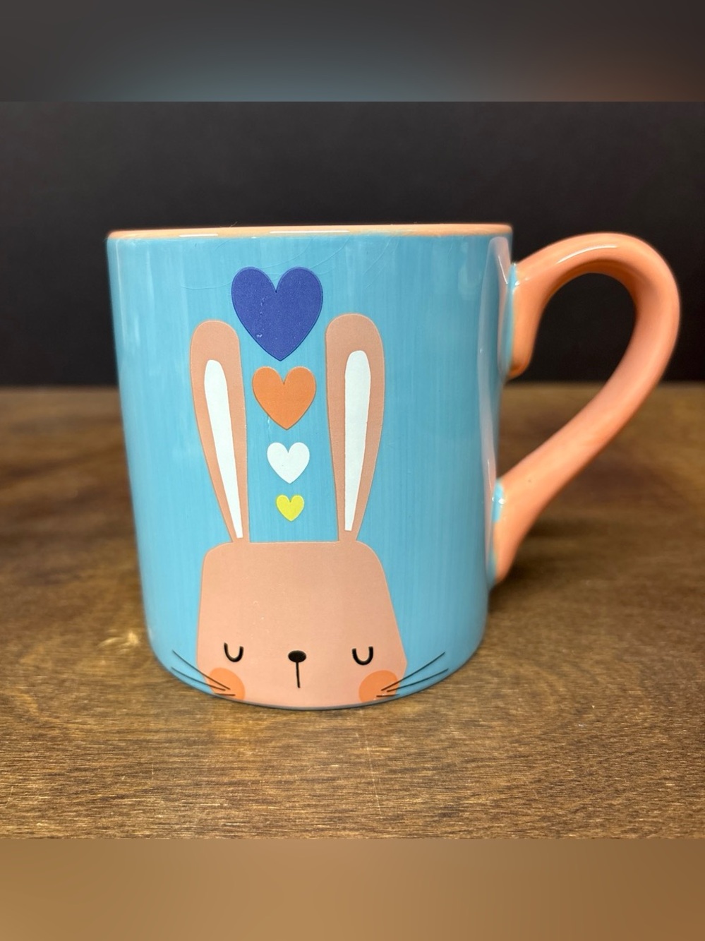 Holiday Home Blue Bunny Heart Ceramic Mug